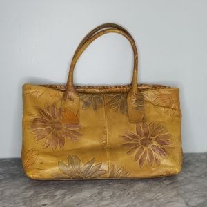 Falor Le Borse Italian Leather Sunflower Handbag